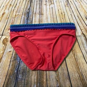 Seekers Salmon Embroidered Trim Bikini Bottoms